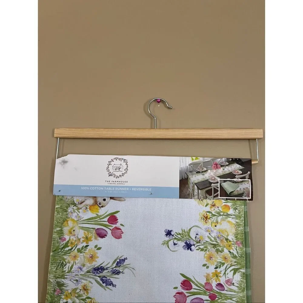 The Farmhouse By Rachel Ashwell Easter Bunny Chicks Table Runner 16” X 90” Rever